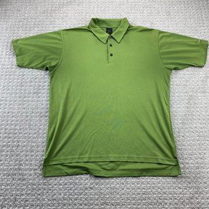 Dunning Golf Shirt Men Medium M Green Casual Polo Sports Logo Outdoor Button Up